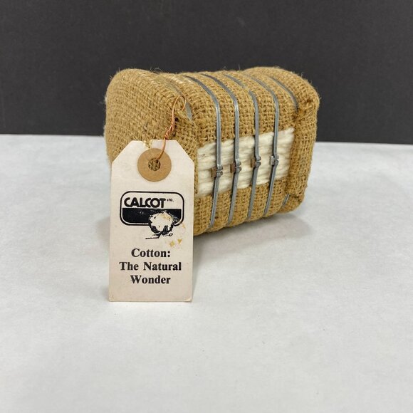 Vintage Cotton Mini Bale Salesman Sample By Calcot Advertising - Picture 1 of 10